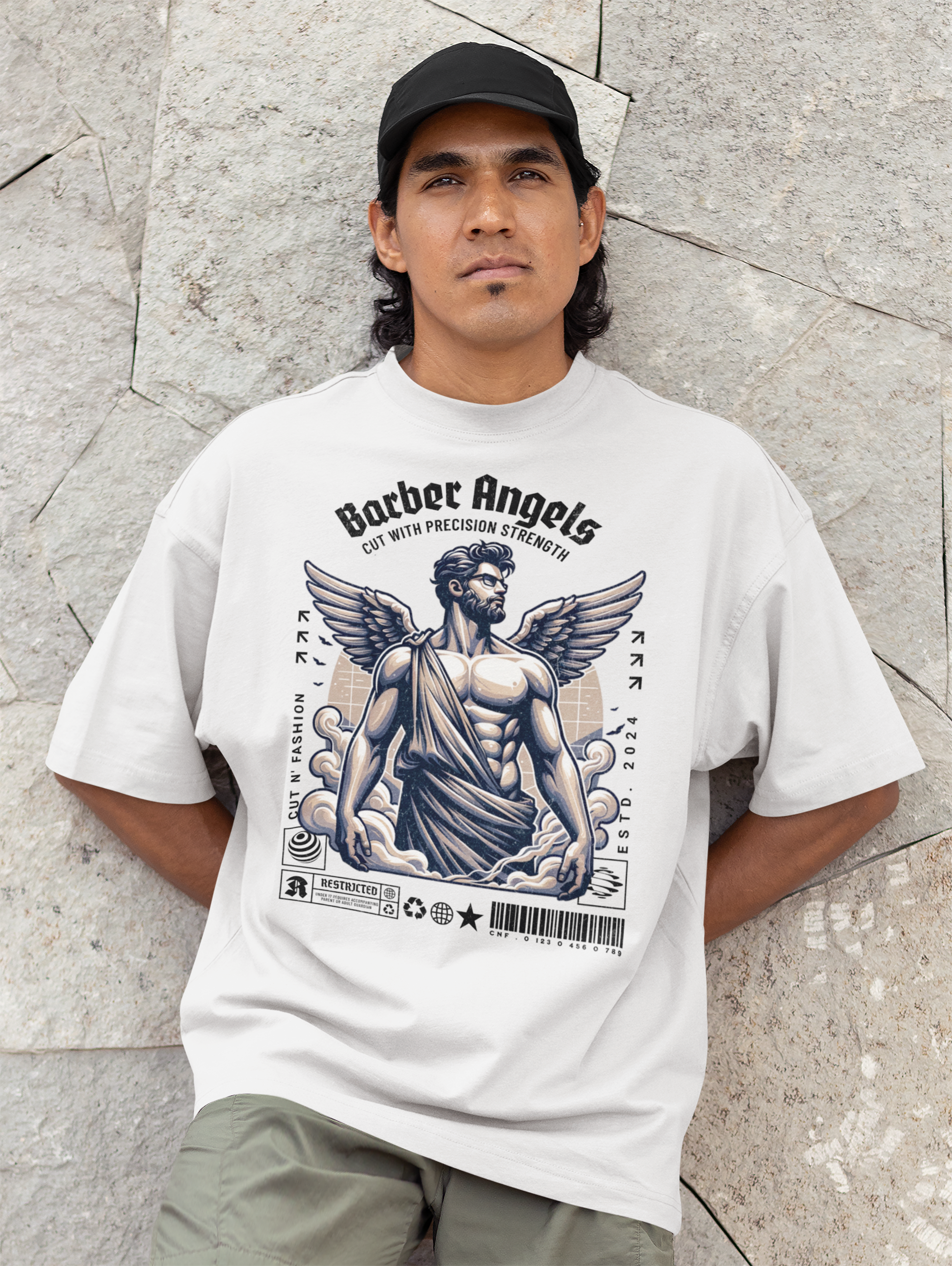 Herren Oversized T-Shirt "Barber Angels"
