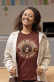 T-Shirt "Frisur am Start, Welt im Griff"