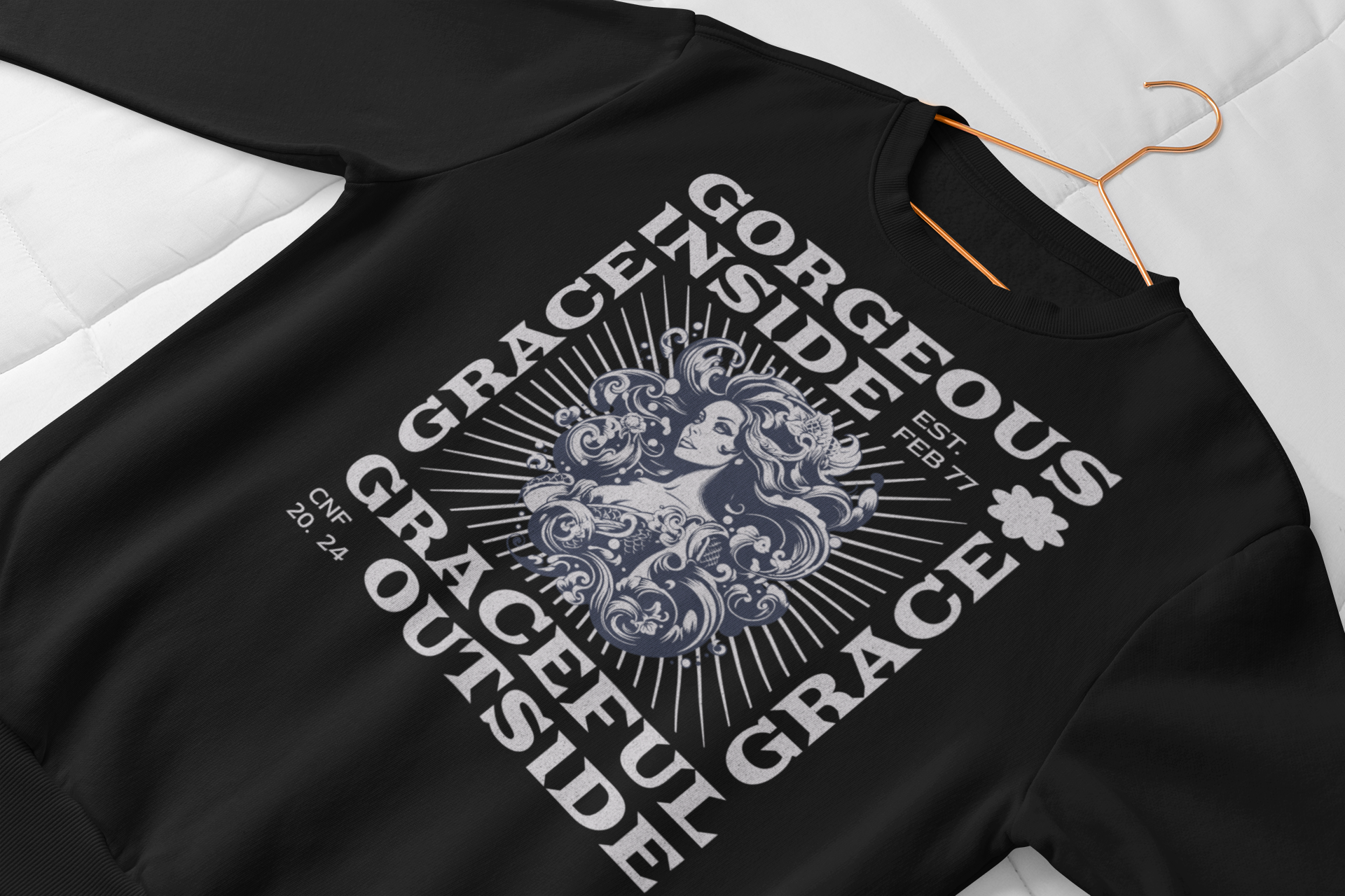 Premium Sweatshirt "Gorgeous Inside, Graceful Outside" - Pure Eleganz