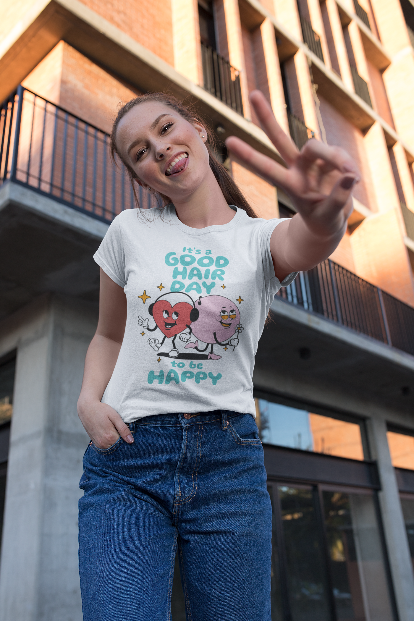T-Shirt "It's A Good Hair Day To Be Happy"