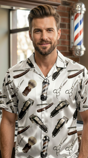 BARBER Sommer Alloverprint Hawaiihemd