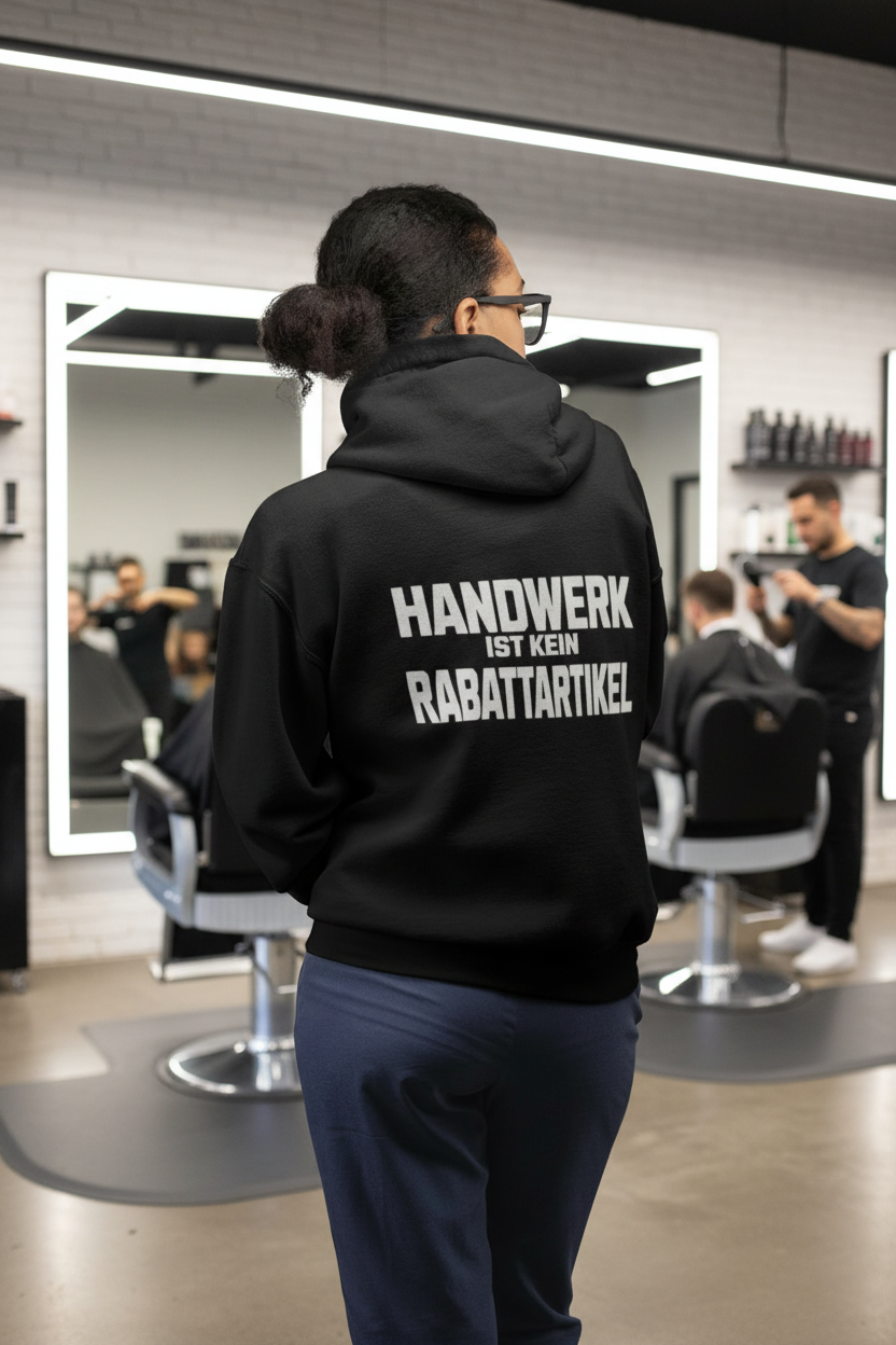 Premium Hoodie – Handwerk ist kein Rabattartikel